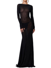 Load image into Gallery viewer, Backless Lace-Up Maxi Dress
