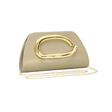 Load image into Gallery viewer, Gold Metal Buckle Leather Clutch Handbag

