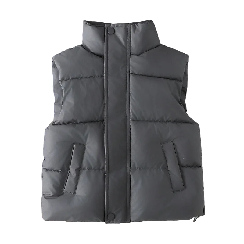 Ribbed Puffer Vest