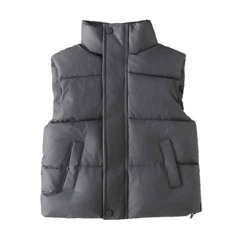 Ribbed Puffer Vest