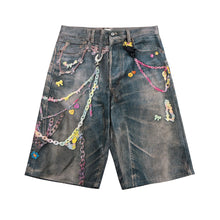 Load image into Gallery viewer, 3D Candy Chain Print Baggy Jeans Shorts
