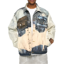 Load image into Gallery viewer, Patch Digital Print Denim Jacket
