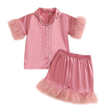 Load image into Gallery viewer, Satin Lined Pajama Shorts Set
