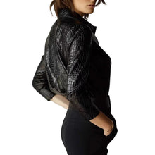 Load image into Gallery viewer, Glossy Snake Print Leather Top
