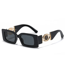 Load image into Gallery viewer, Retro Gold Accent Square Sunglasses-Modern Baby Las Vegas
