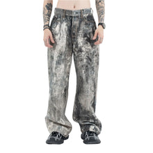 Load image into Gallery viewer, Camouflage Splatter Ink Denim Jeans
