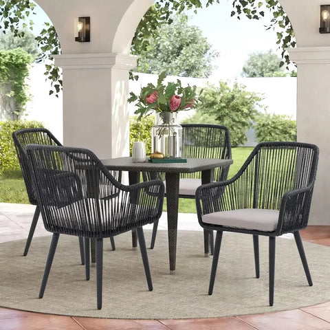 Woven Patio Dining Chair Set-Modern Baby Las Vegas
