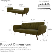 Load image into Gallery viewer, Green Ribbed Sleeper Sofa
