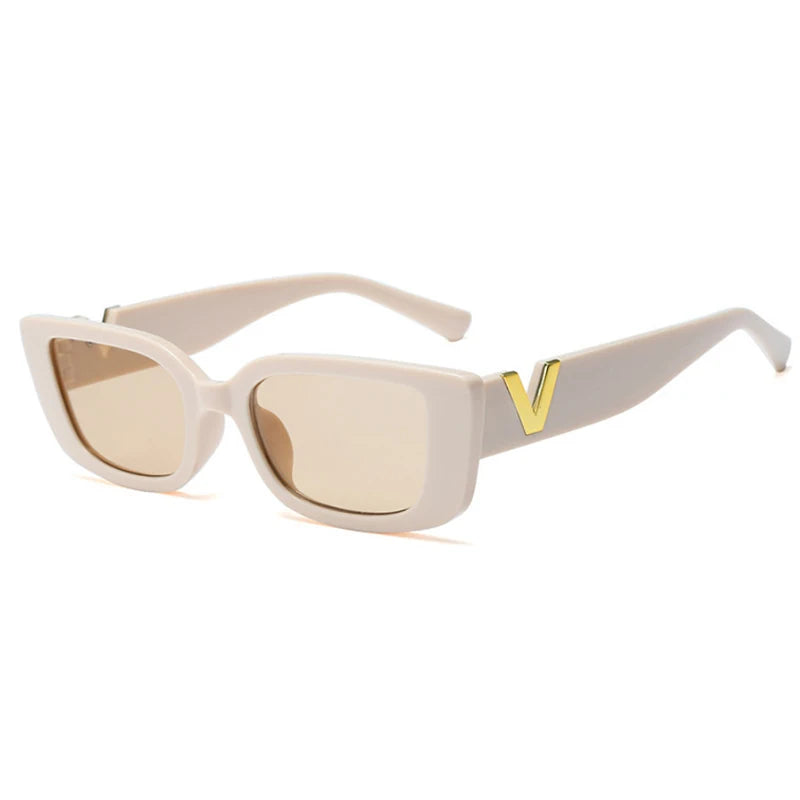 Gold V Rectangle Sunglasses