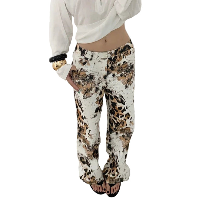 Leopard Print Wide Leg Jeans-Modern Baby Las Vegas