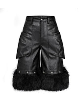Load image into Gallery viewer, Fur Lined Leather Shorts

