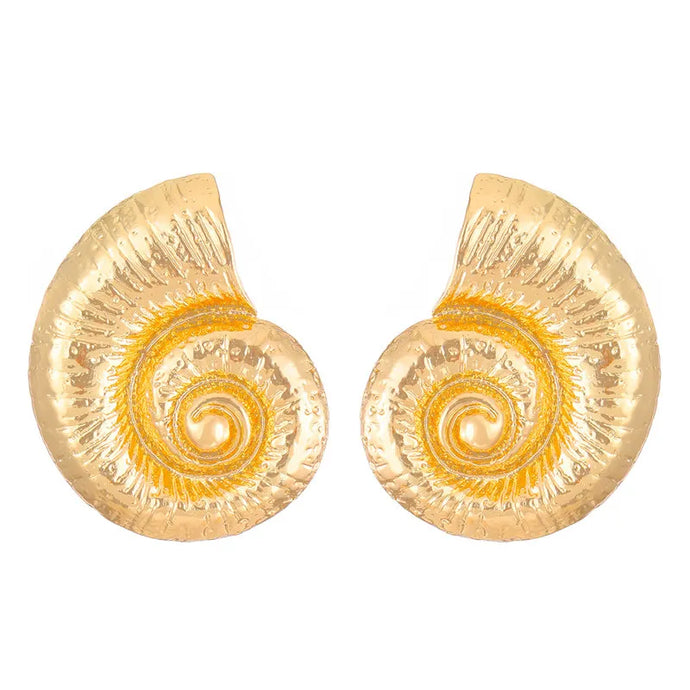 Conch Spiral Stud Earrings-Modern Baby Las Vegas