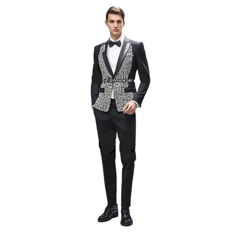 Luxury Hollow Out Back Beaded Tuxedo-Modern Baby Las Vegas