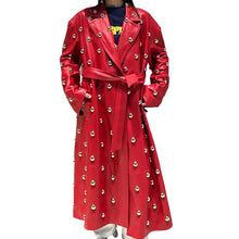 Load image into Gallery viewer, Leather Rivet Trench Coat
