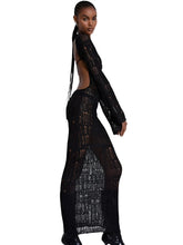 Load image into Gallery viewer, Knitted Crochet Backless Maxi Dress
