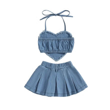 Load image into Gallery viewer, Heart Tank Pleated Skirt Set
