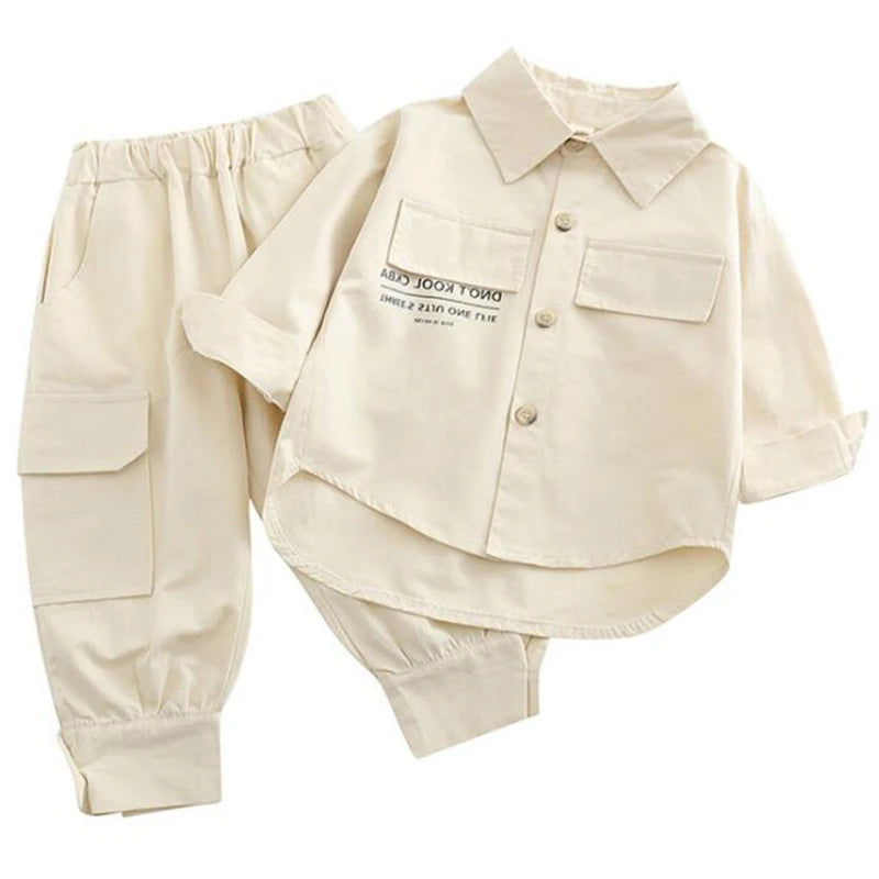 Cream Cargo Pants Set | Modern Baby Las Vegas