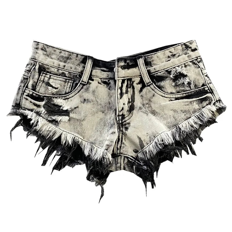 Grunge Edge Denim Mini Shorts