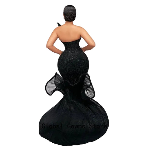 Black Pop Out Ruffle Dress