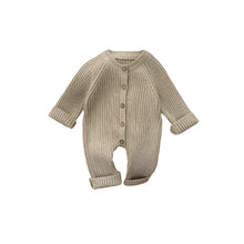 Load image into Gallery viewer, Knitted Ribbed Button Romper
