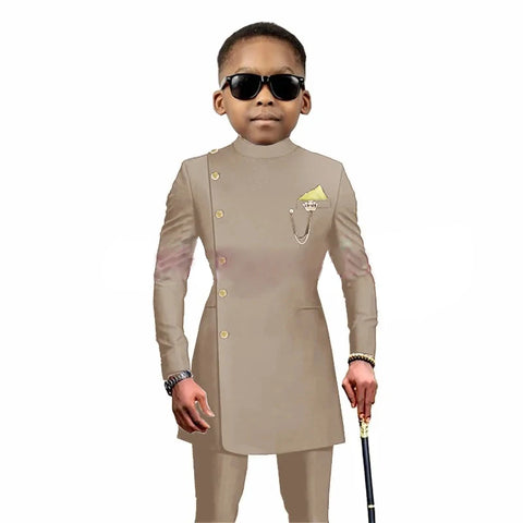 Long Gold Button Suit-Modern Baby Las Vegas