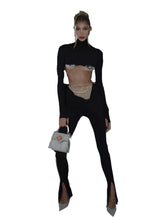 Load image into Gallery viewer, Sequin Patch Top And Chain Pant Set
