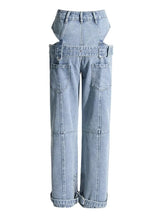 Load image into Gallery viewer, Cut Out Denim Denim Jeans
