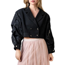 Load image into Gallery viewer, Short Patch Bomber Blazer Jacket-Modern Baby Las Vegas
