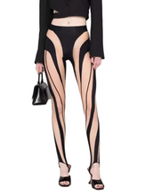 Load image into Gallery viewer, Mesh Patch Footed Leggings
