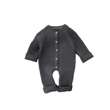 Load image into Gallery viewer, Knitted Ribbed Button Romper
