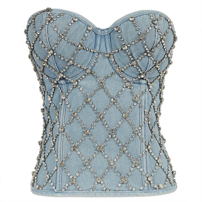 Cross Crystal Crop Top-Modern Baby Las Vegas