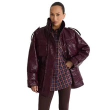 Load image into Gallery viewer, Multi-Pocket Patent Leather Jacket
