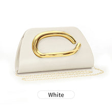 Load image into Gallery viewer, Gold Metal Buckle  Leather Clutch
