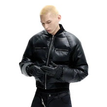 Load image into Gallery viewer, Oversized Leather  Cotton Padded Jacket
