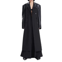 Load image into Gallery viewer, Leather Patch Sleeve Trench Coat
