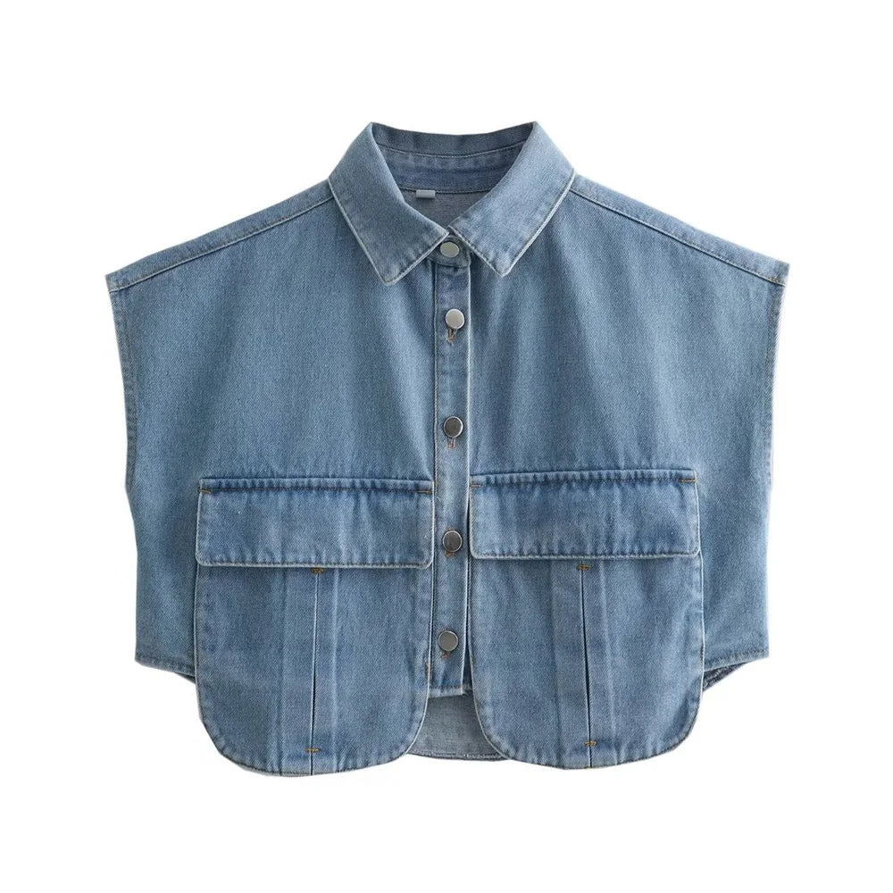 Denim Pocket Crop Top