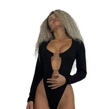 Load image into Gallery viewer, Hollow Out Metal Ring Bodysuit
