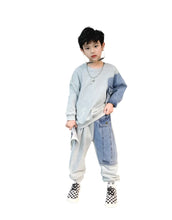 Load image into Gallery viewer, Patch Denim Sweatsuit
