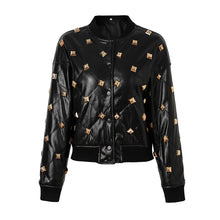 Load image into Gallery viewer, Quilted Rivet Leather Jacket
