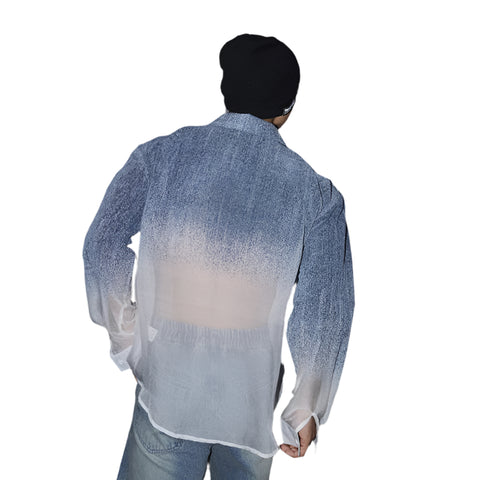 Blue Ombre Mesh Top-Modern Baby Las Vegas