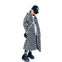 Load image into Gallery viewer, Long Checker Fur Coat
