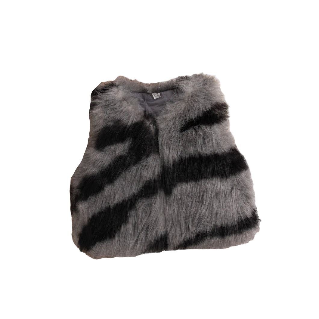 Zebra Print Fur Vest