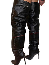 Load image into Gallery viewer, Zipper Leather Boots
