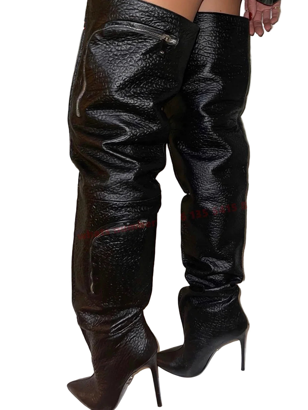 Zipper Leather Boots