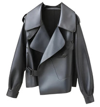 Load image into Gallery viewer, Short Buckle Leather Jacket
