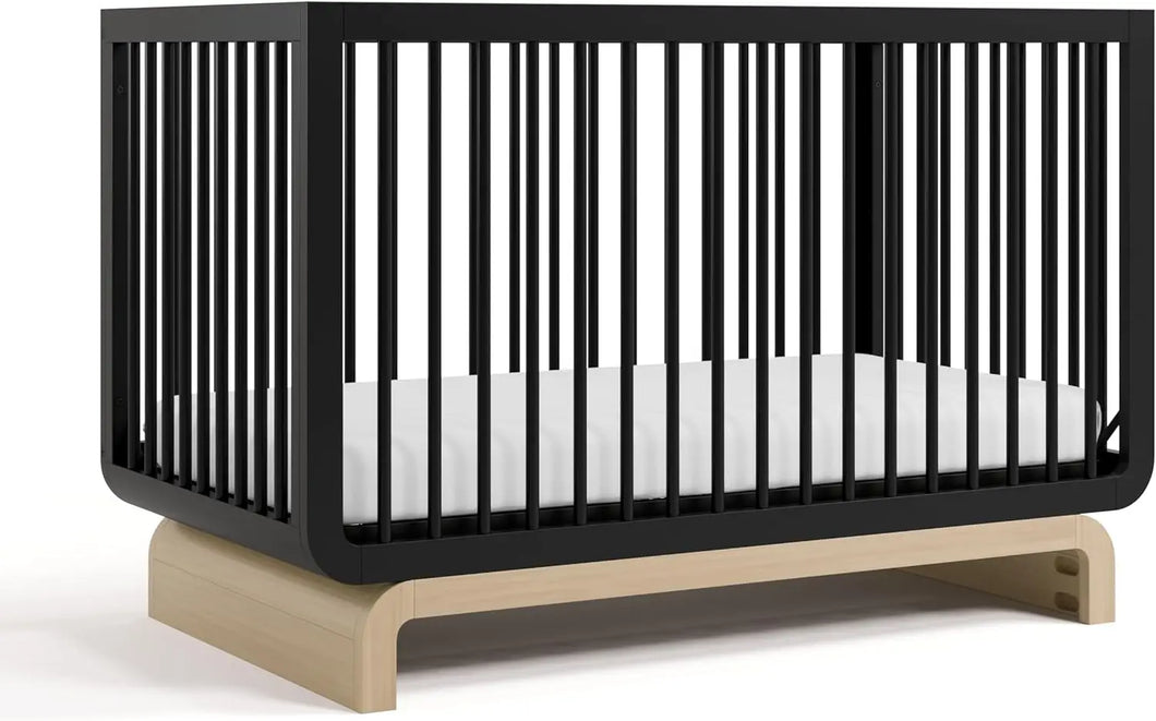 Luxe 5-in-1 Black Pedestal Convertible Crib