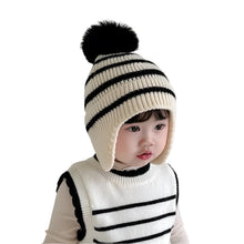 Load image into Gallery viewer, Striped Beanie Pom Hat
