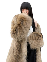 Load image into Gallery viewer, Brown Ribbed Design Fur Coat
