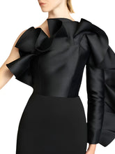 Load image into Gallery viewer, Ruffled One-Shoulder Satin Dress
