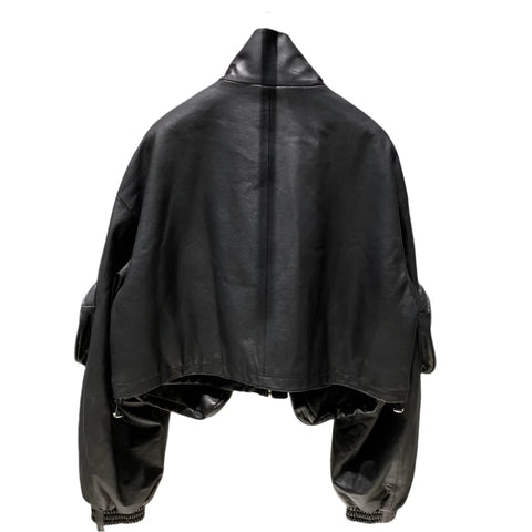 Leather Pocket Bomber Jacket-Modern Baby Las Vegas